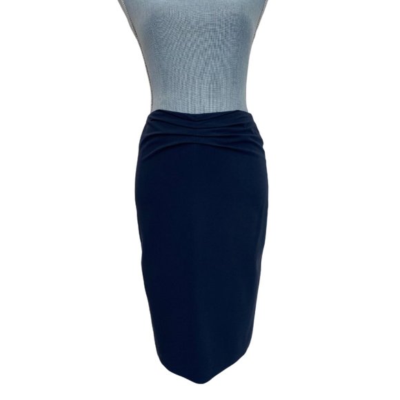 Franco Mirabeli Navy Blue Pencil Skirt - Picture 3 of 7